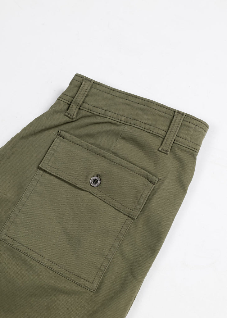 Iron & Resin - Brigade Shorts Olive, Back Pocket Detail