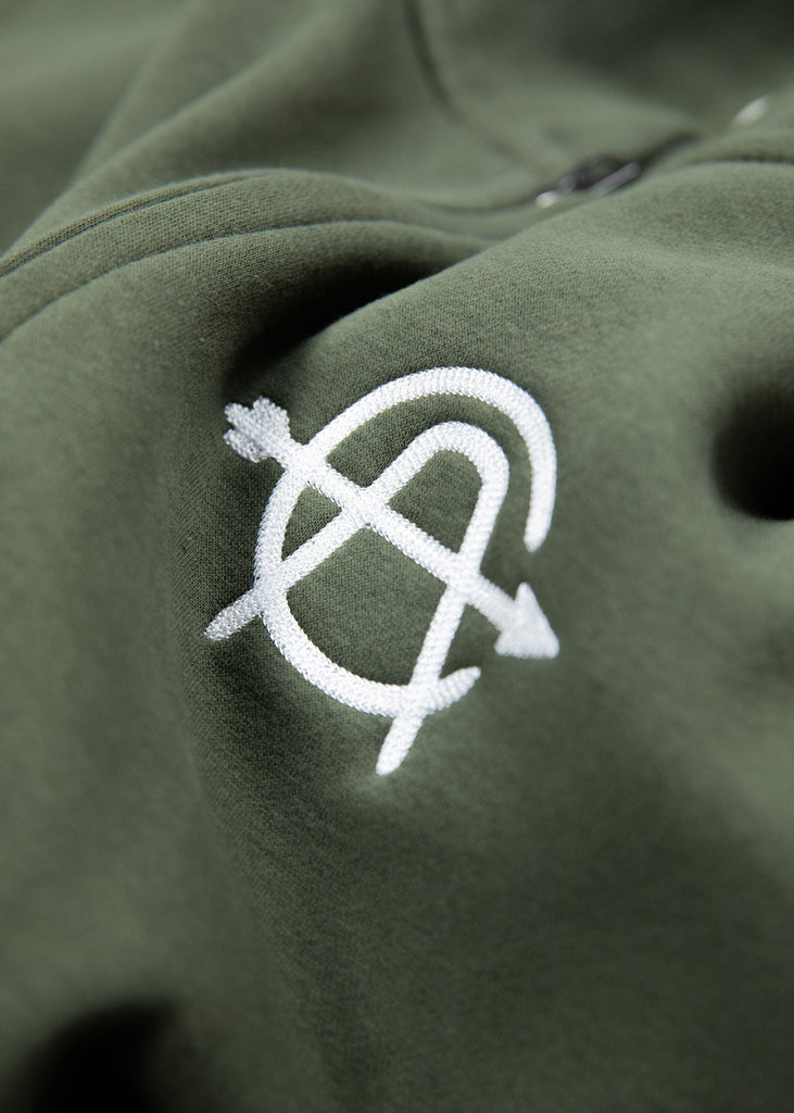 Iron &  Resin - CA Zip Hoodie Army Detail Shot