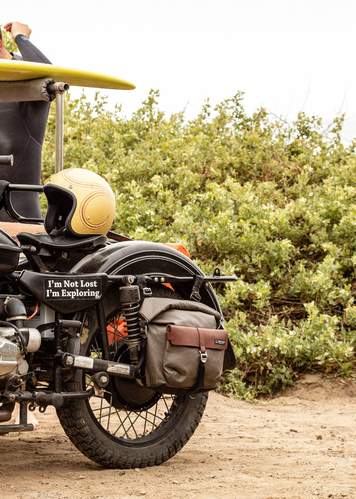 Iron & Resin Moto Pannier Bag in Charcoal