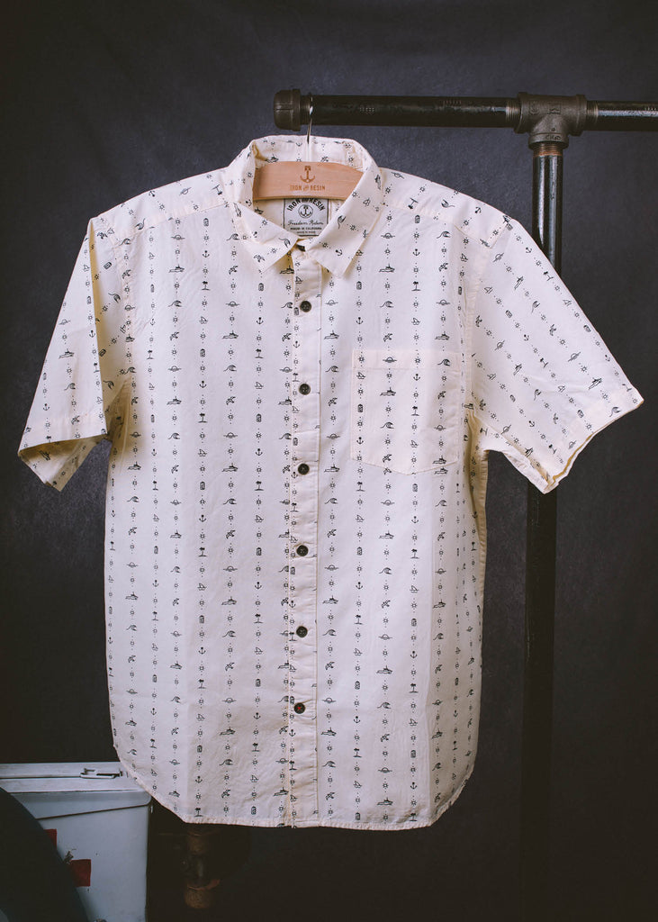 Iron & Resin Wave Searcher Shirt in White